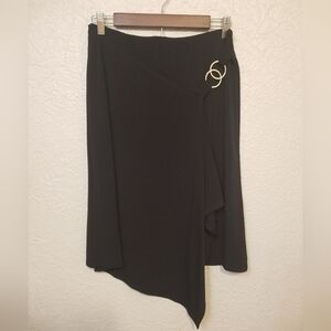 Black Faux Wrap Skirt Y2K
